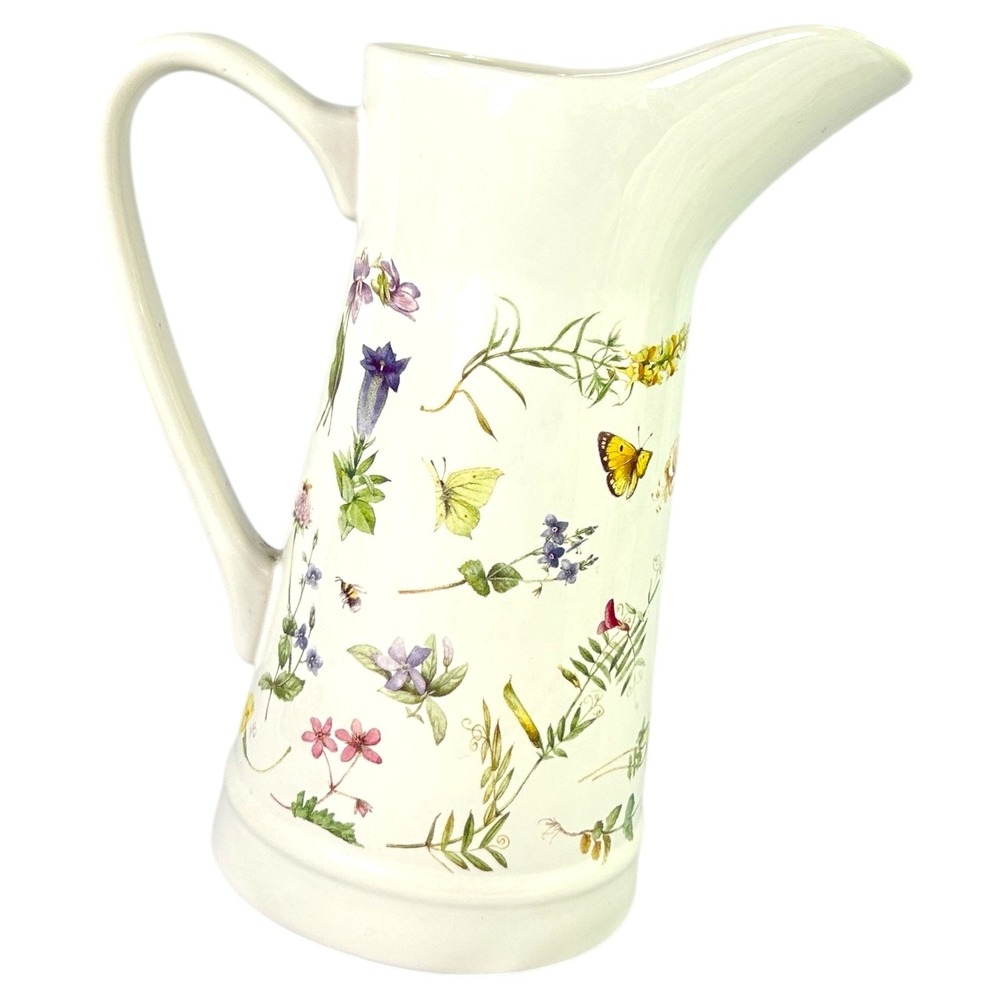 Hallmark Marjolein Bastin Wildflower Meadow Pitcher 48 oz Porcelain Flowers